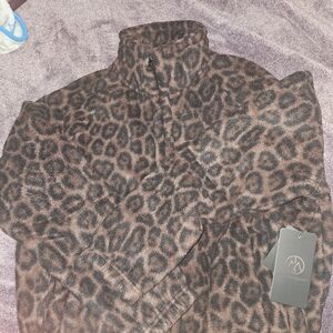 Leopard Print Fleece Jacket